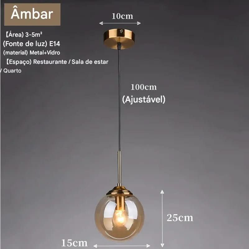 Luminária de Teto Minimalista Pendente LED - Ilumine Seu Ambiente com Estilo - Morada Serena