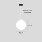 Luminária de Teto Globo Minimalista LED - Ilumine Seu Ambiente com Estilo Moderno - Morada Serena