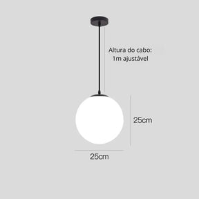 Luminária de Teto Globo Minimalista LED - Ilumine Seu Ambiente com Estilo Moderno - Morada Serena