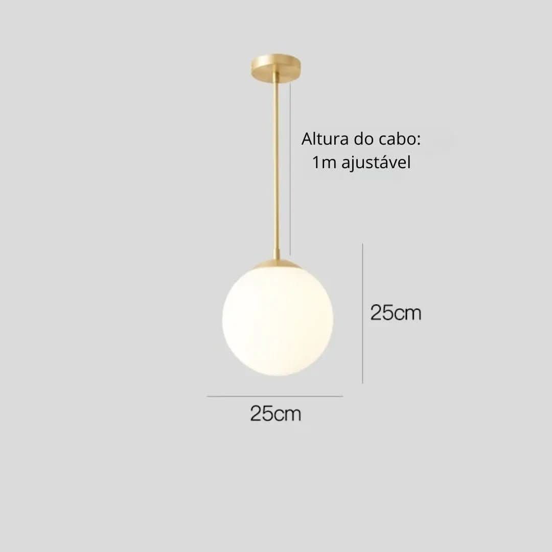 Luminária de Teto Globo Minimalista LED - Ilumine Seu Ambiente com Estilo Moderno - Morada Serena