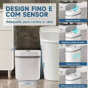 Lixeira para Banheiro, Cozinha e Escritório com Sensor Inteligente - Praticidade e Higiene - Morada Serena