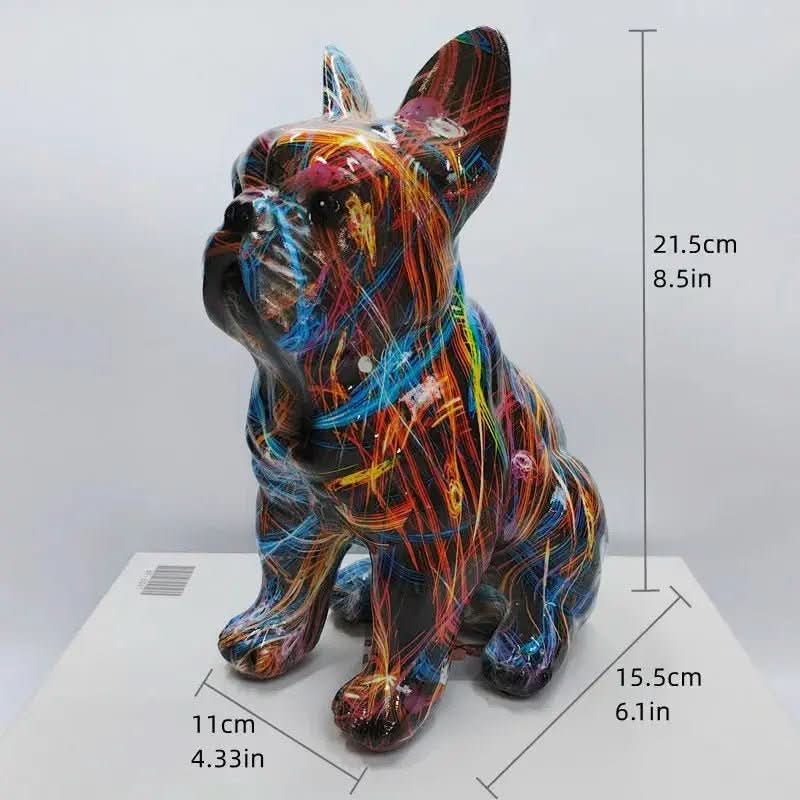 Estatueta Bulldog Abstrato - Morada Serena