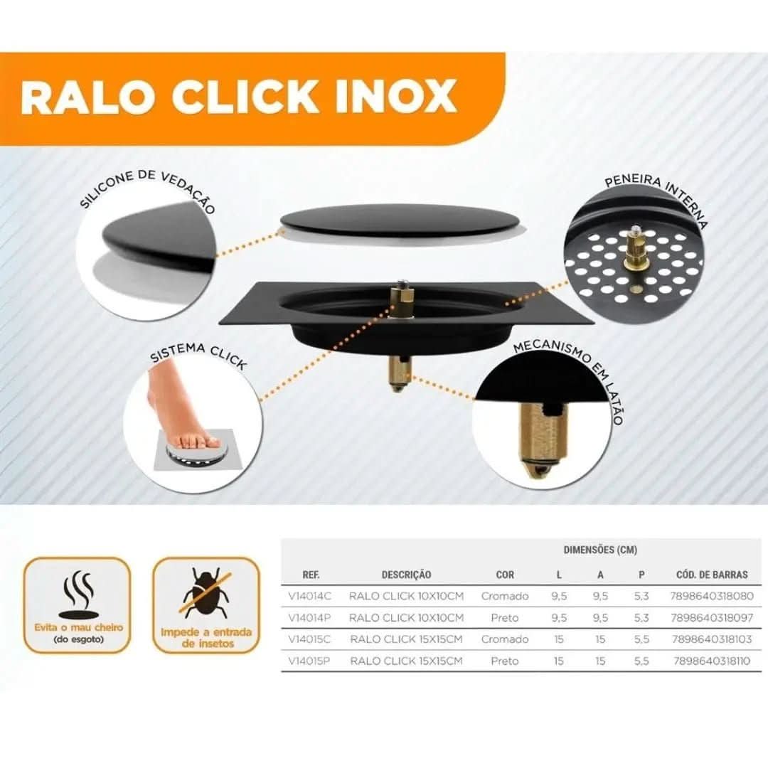 Ralo Click Inteligente Para Banheiro Veda Cheiro - Morada Serena