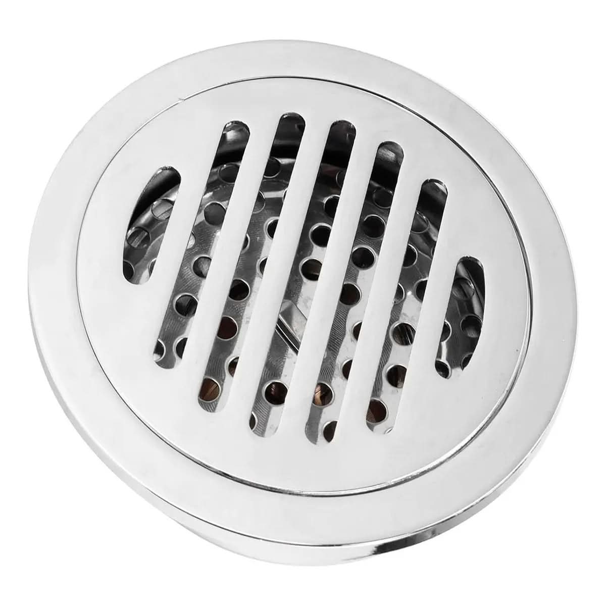 Ralo para Banheiro Inteligente Redondo Cromado Inox 10x10cm - Design Moderno e Funcional - Morada Serena