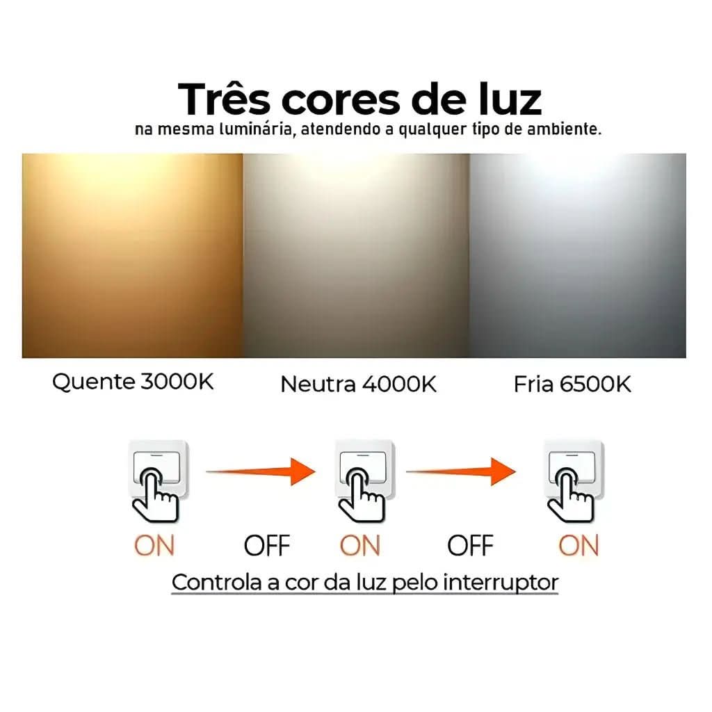 Lustre Pendente de Led 40w Dourado 75cm - 3 Cores de Luz para Iluminação Personalizada - Morada Serena