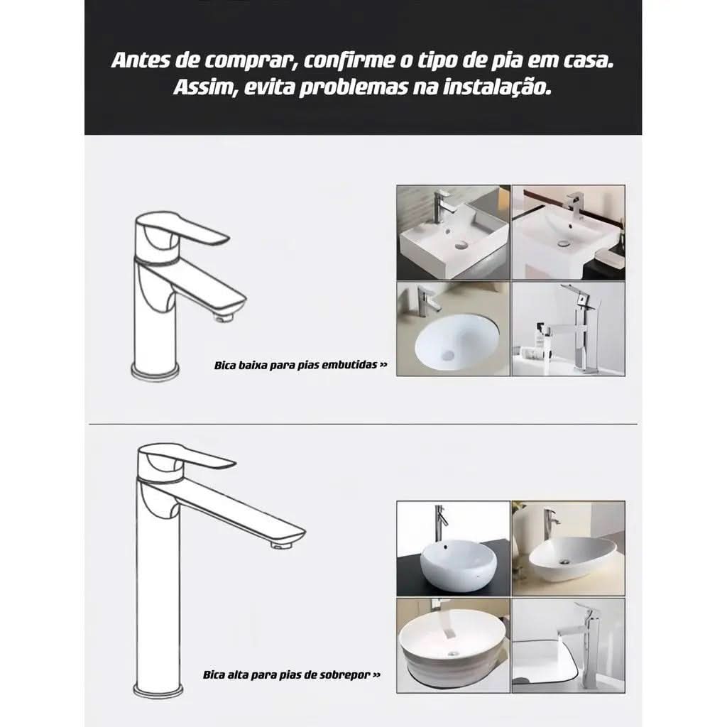 Torneira Misturador Para Banheiro Monocomando FluxoNature – Design e Conforto na Temperatura Ideal - Morada Serena