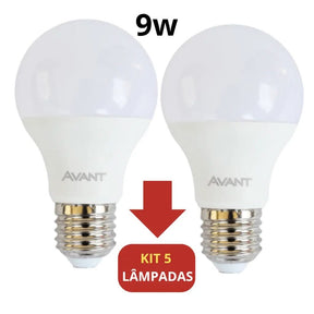 Kit 5 Lâmpadas LED Bulbo Branco Frio Avant - Iluminação Eficiente e Durável - Morada Serena
