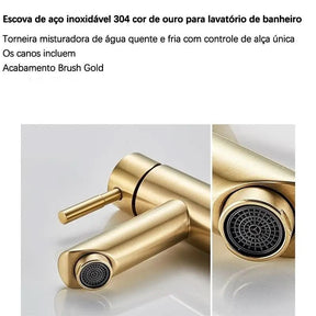 Torneira Banheiro Aço Inoxidável - Morada Serena