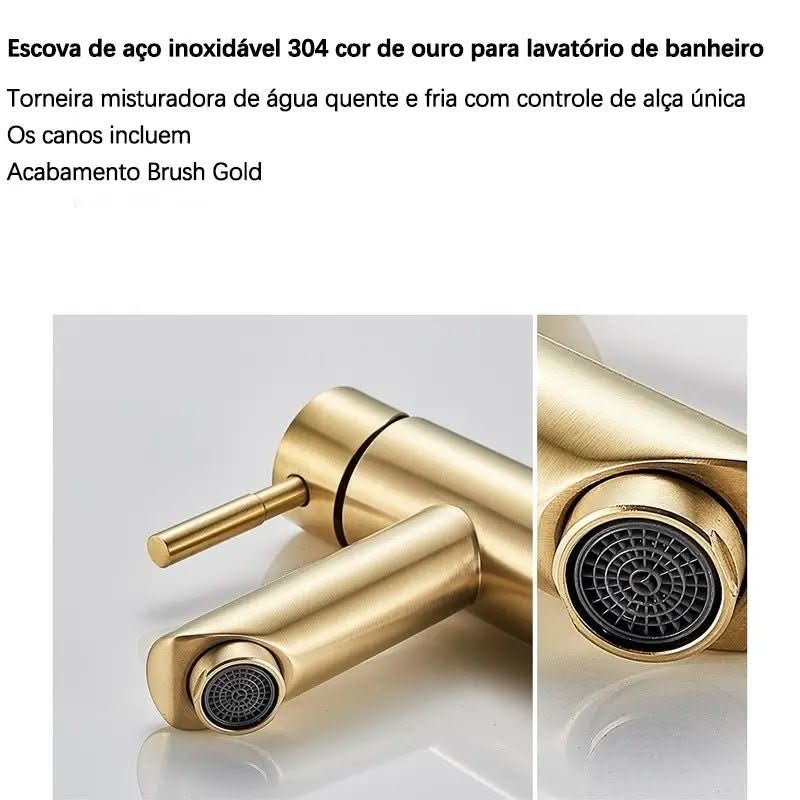 Torneira Banheiro Aço Inoxidável - Morada Serena