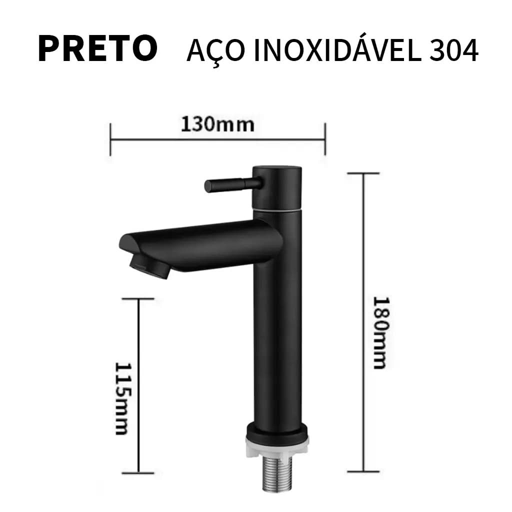 Torneira Banheiro Aço Inoxidável - Morada Serena