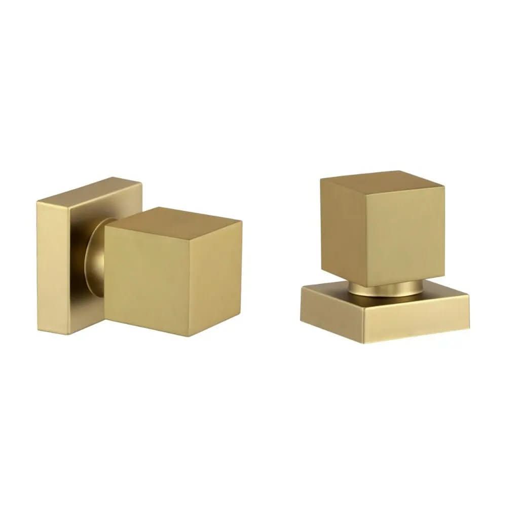 Kit 2 Acabamentos Quadrado Registro Dourado Fosco Metal Padrão Deca – Sofisticação e Durabilidade - Morada Serena