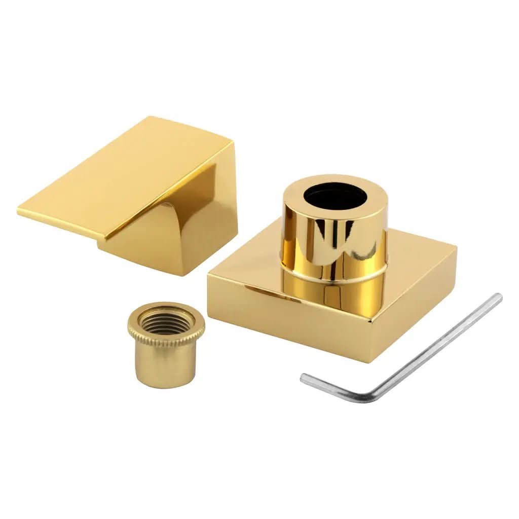 Acabamento Registro Alavanca Quadrado Dourado Brilhante Padrão Deca – Luxo e Alta Qualidade - Morada Serena