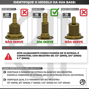 Acabamento de Registro Quadrado Dourado Brilhante - Morada Serena