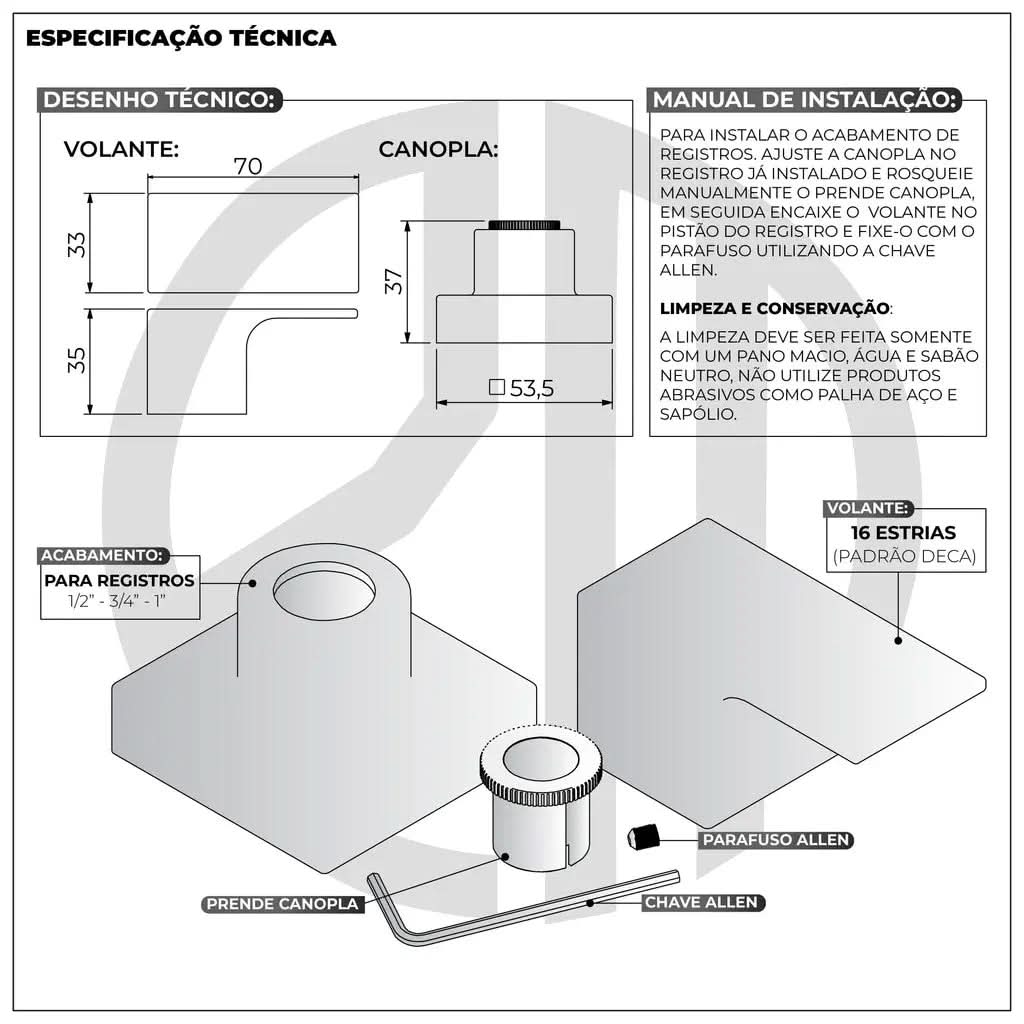 Acabamento Registro Alavanca Dourado Fosco Padrão Deca – Design Sofisticado e Funcional - Morada Serena