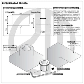 Acabamento Registro Alavanca Dourado Fosco Padrão Deca – Design Sofisticado e Funcional - Morada Serena