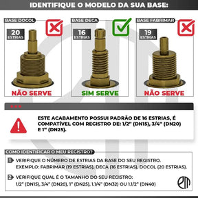 Acabamento para Banheiro Registro Alavanca Preto Chuveiro Padrão Deca - Estilo e Durabilidade - Morada Serena