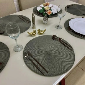 Kit Jogo Americano Souplast Redondo Jantar Mesa Posta Cozinha 38cm - Morada Serena