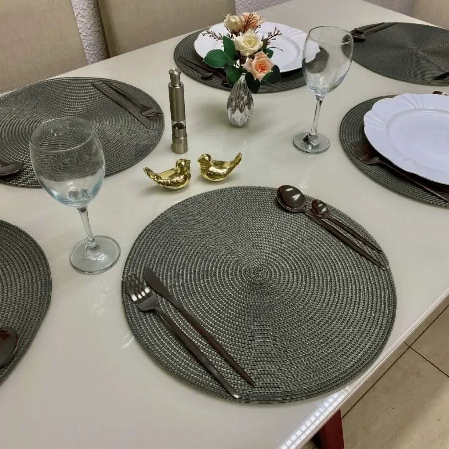 Kit Jogo Americano Souplast Redondo Jantar Mesa Posta Cozinha 38cm - Morada Serena