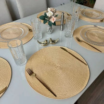 Kit Jogo Americano Souplast Redondo Jantar Mesa Posta Cozinha 38cm - Morada Serena