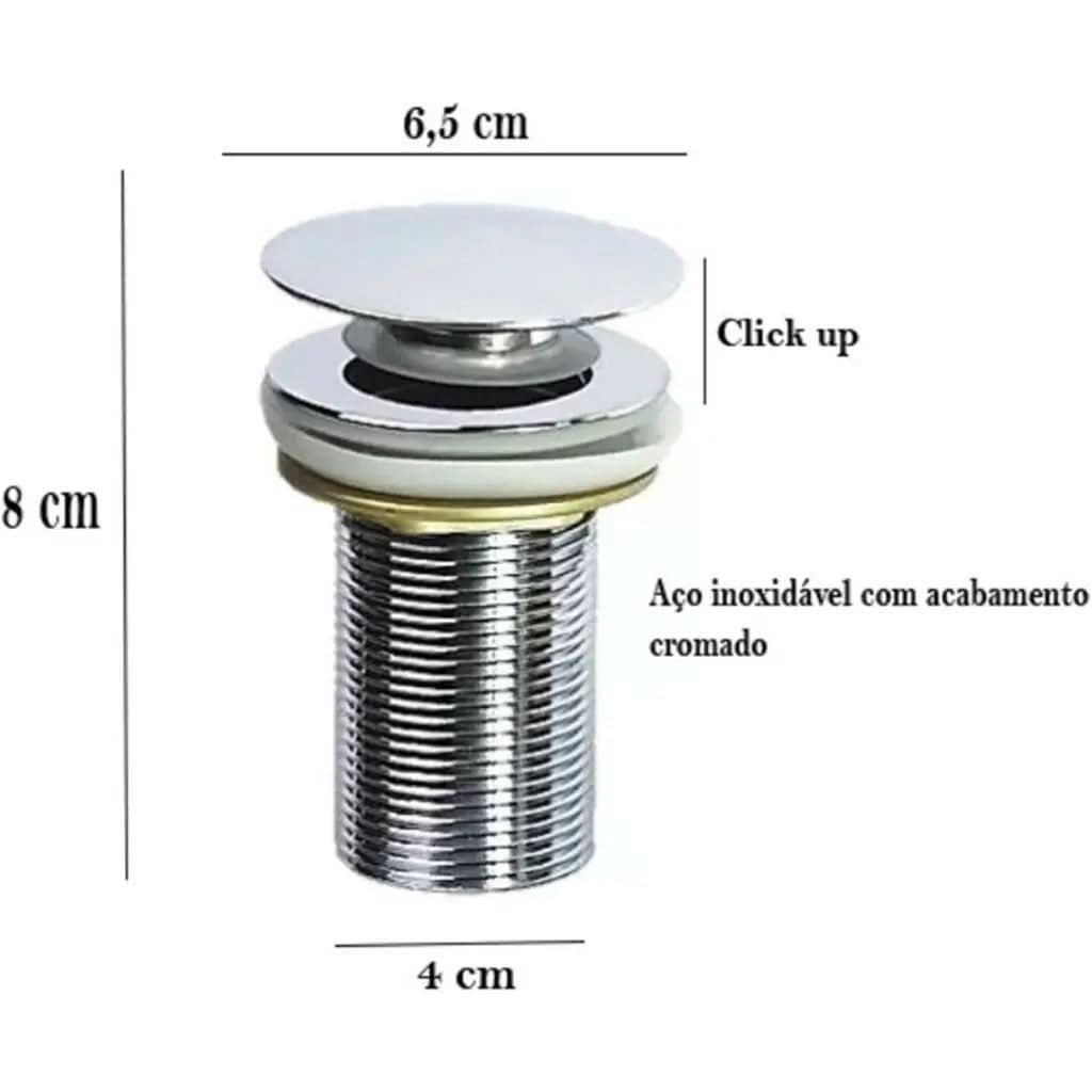Válvula para Ralo Click Up Inteligente 1/4 - Veda Cheiro e Metal Inox de Alta Qualidade - Morada Serena