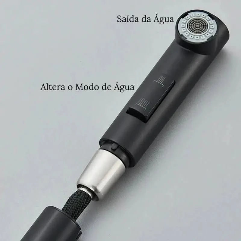 Torneira Gourmet para Cozinha Retrátil 360º Monocomando Pulverizador Dupla Misturador - Morada Serena