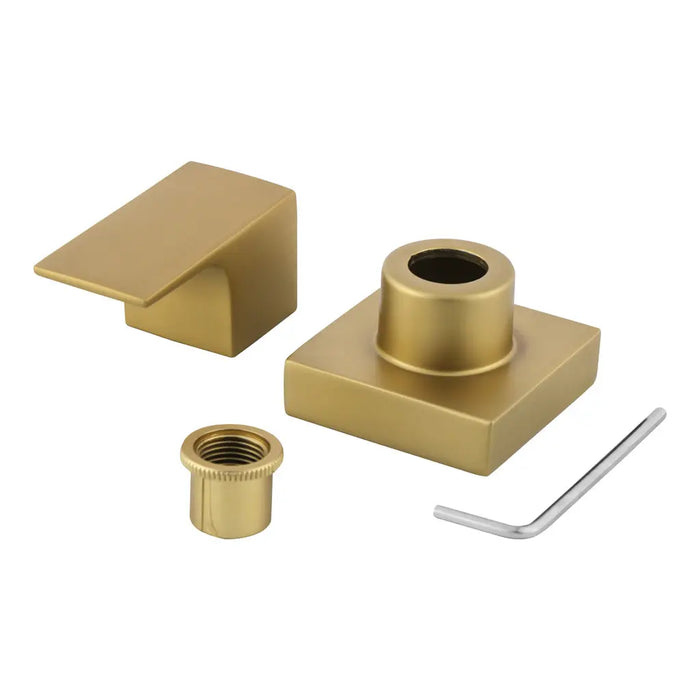 Detalhe do acabamento dourado fosco para registro padrão Deca