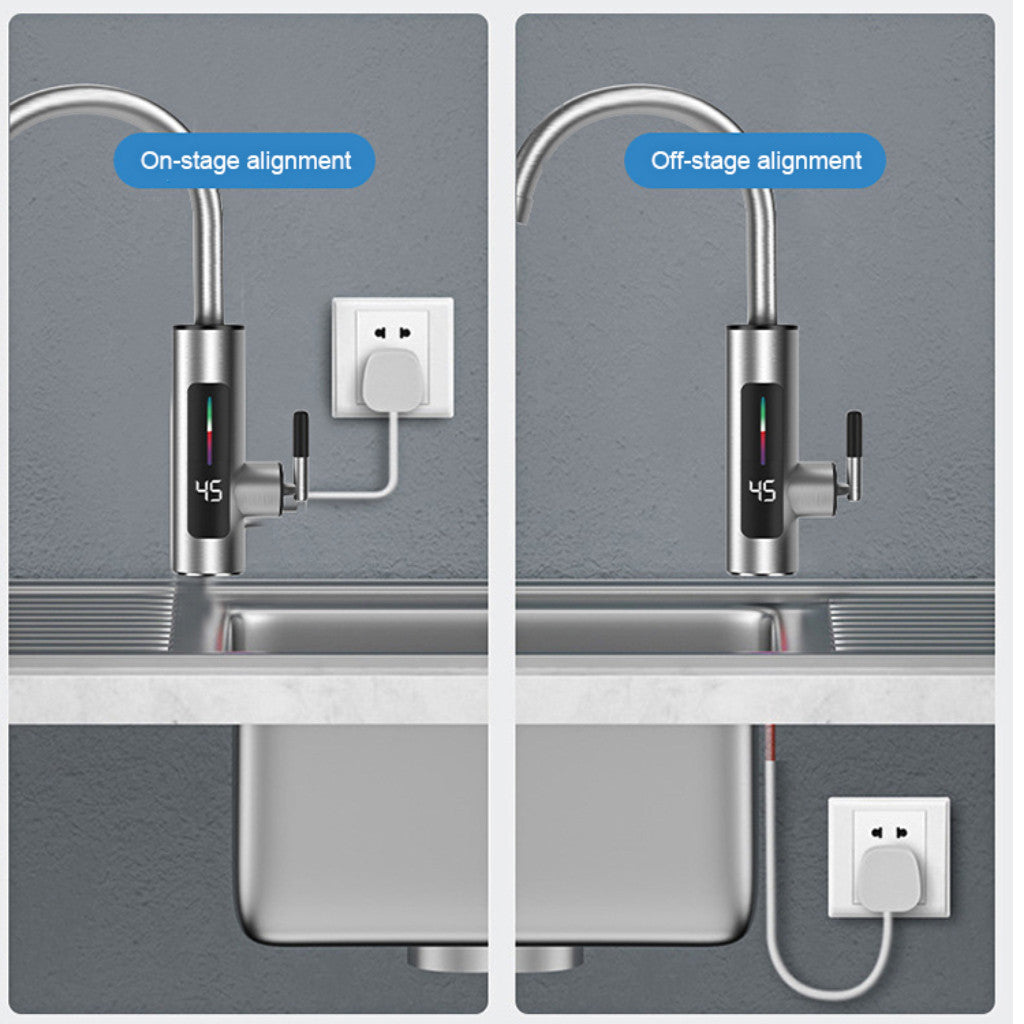 Torneira Elétrica Para Cozinha Banheiro Com Visor de Temperatura Regulagem e Giratória 360° Aço Inoxidável