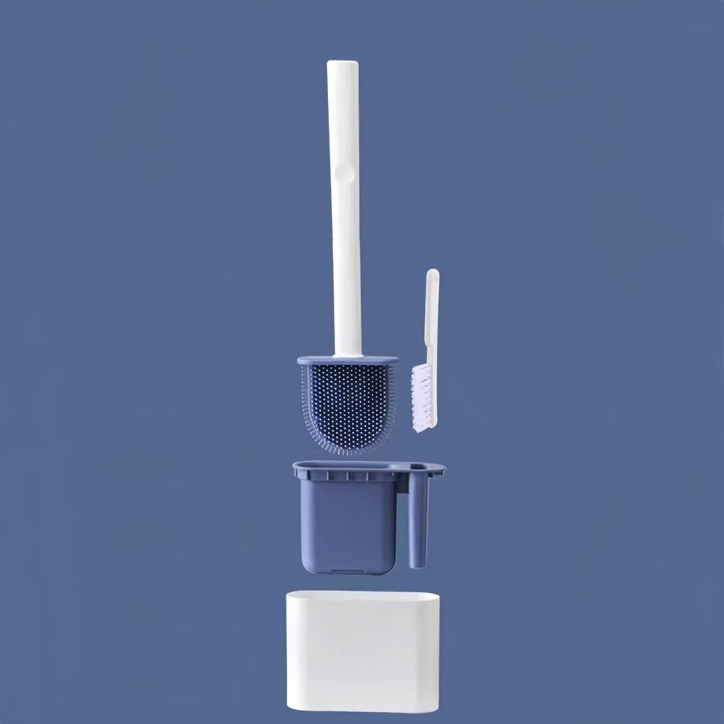 2 em 1  Escova de Silicone para Vaso Sanitário - Base de Banheiro Privada, Alta Eficiência
